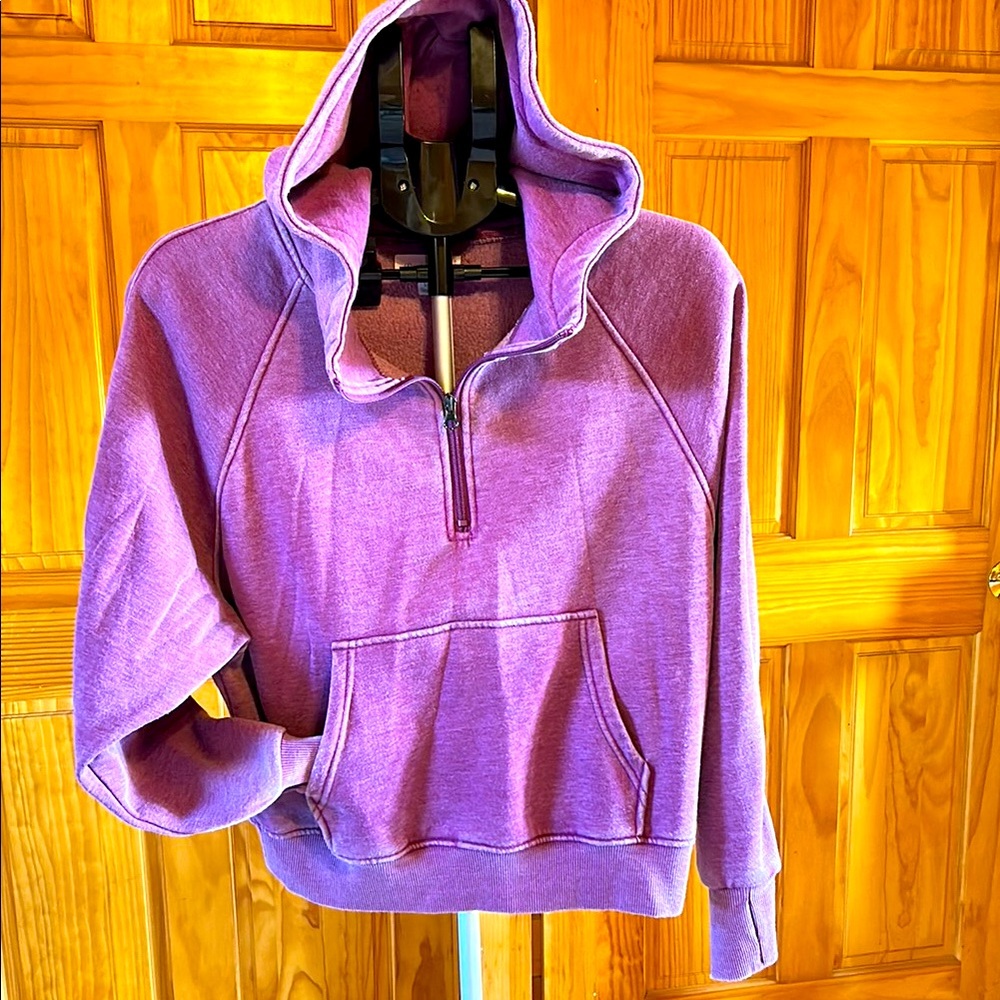 Grace and Lace Purple quarter zip hooded sweatshirt